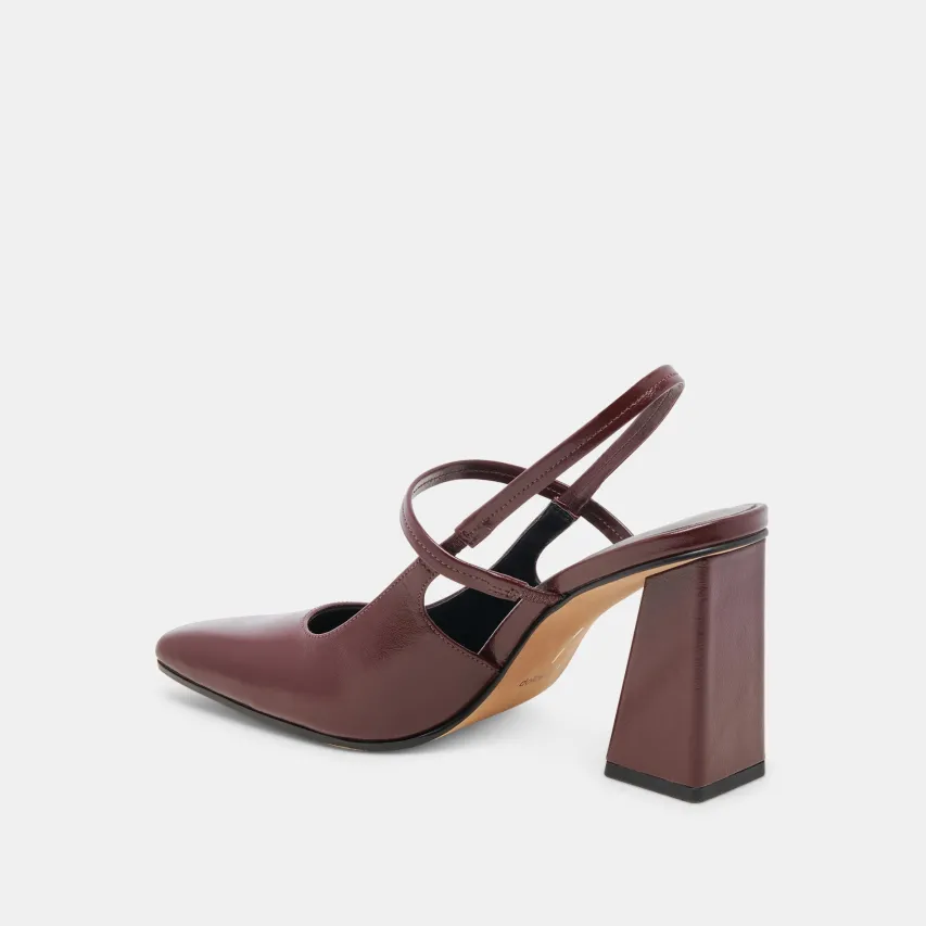 SOYER HEELS BURGUNDY CRINKLE PATENT^Dolce Vita Clearance