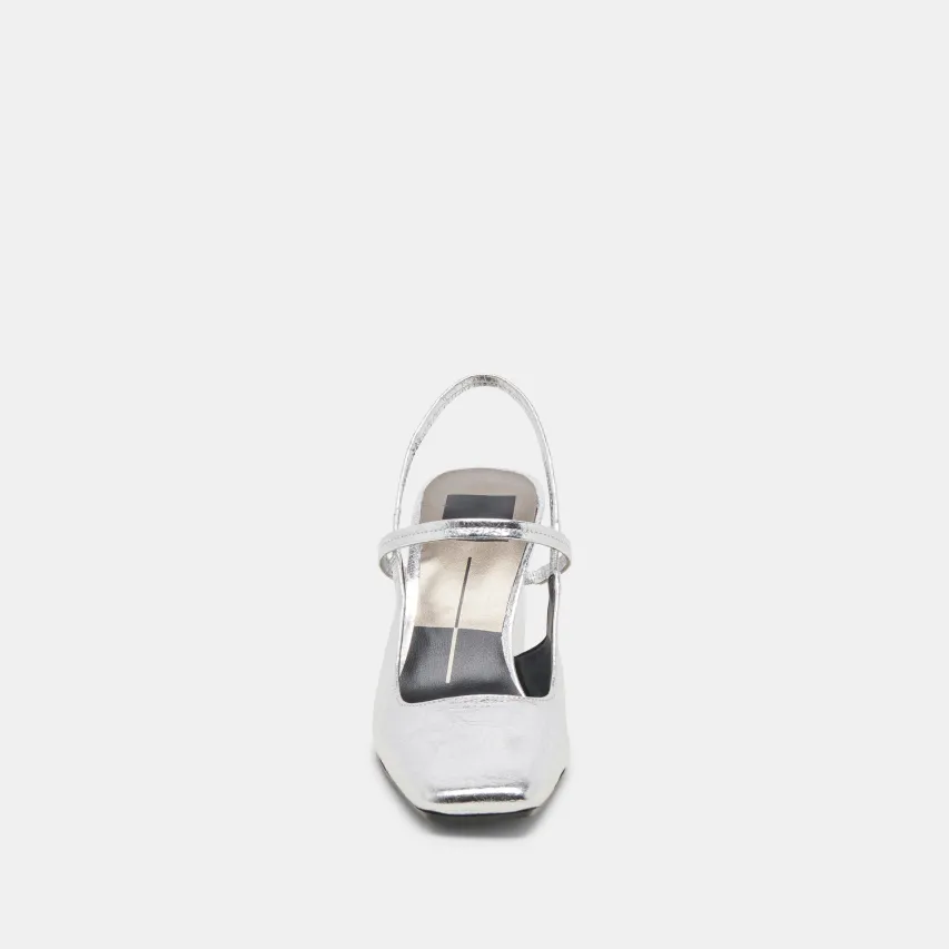 SOYER HEELS SILVER DISTRESSED LEATHER^Dolce Vita Clearance