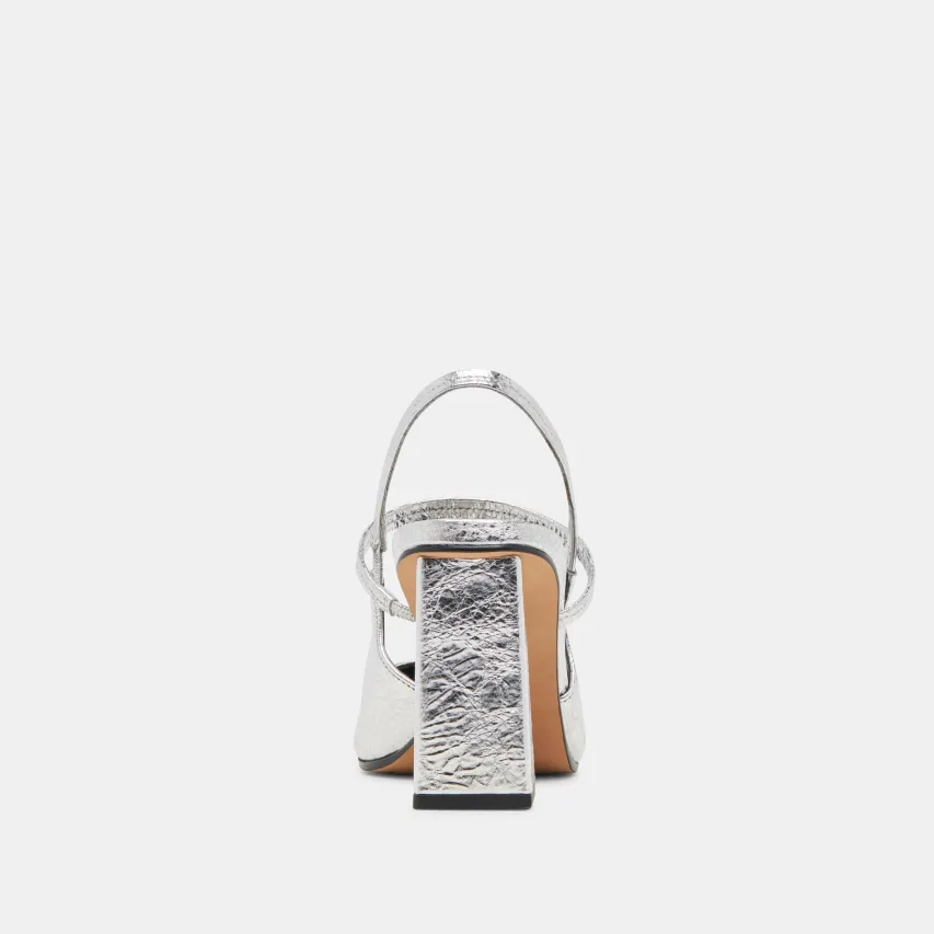 SOYER HEELS SILVER DISTRESSED LEATHER^Dolce Vita Clearance