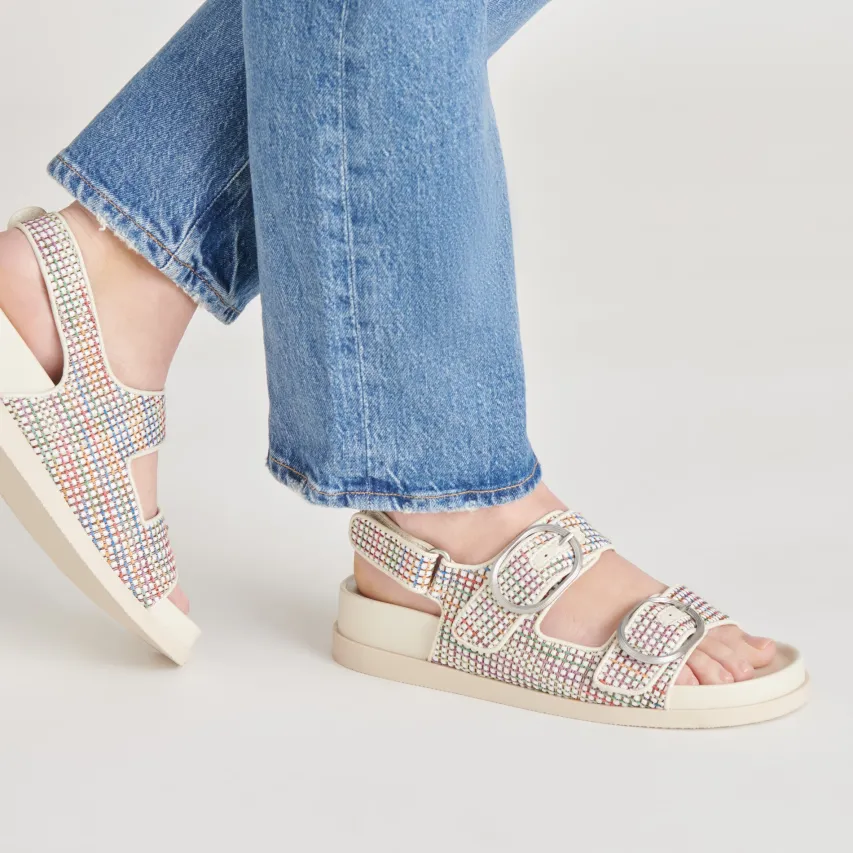 STARLA PRIDE SANDALS WHITE MULTI RAFFIA^Dolce Vita Clearance