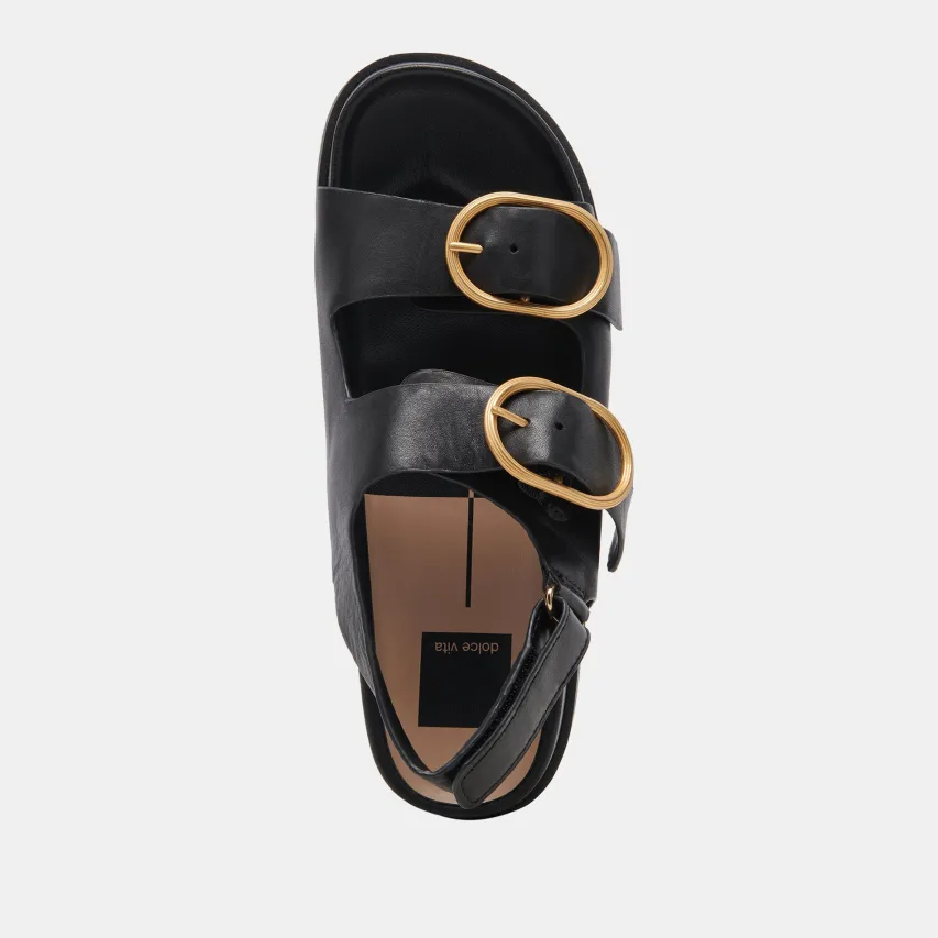 STARLA SANDALS BLACK LEATHER^Dolce Vita New