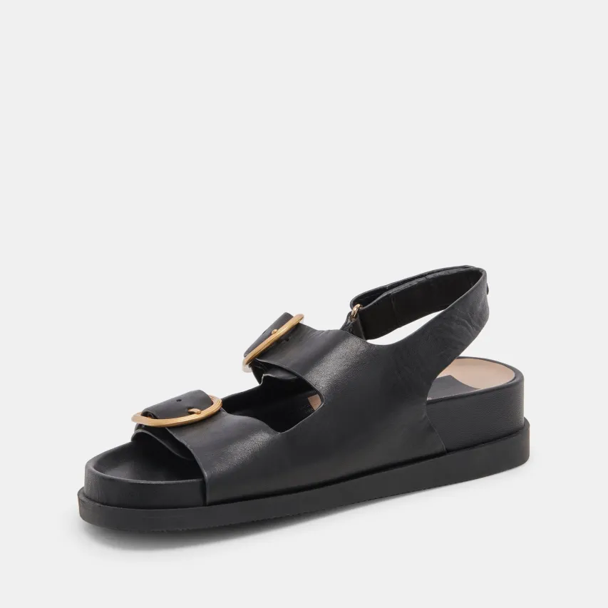 STARLA SANDALS BLACK LEATHER^Dolce Vita New