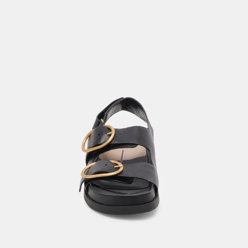STARLA SANDALS BLACK LEATHER^Dolce Vita New