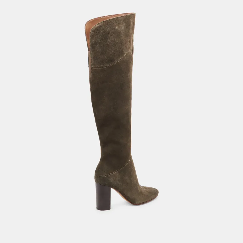 SURY WIDE CALF BOOTS ARMY SUEDE^Dolce Vita Best
