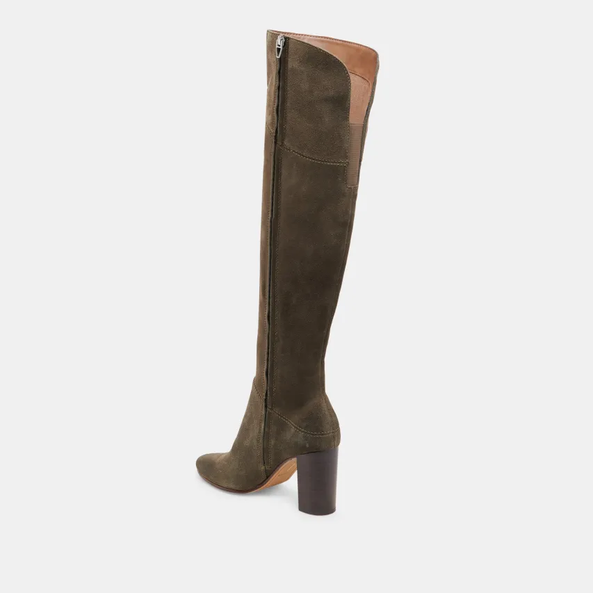 SURY WIDE CALF BOOTS ARMY SUEDE^Dolce Vita Best