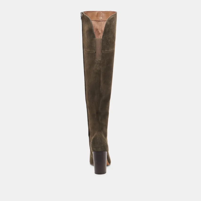 SURY WIDE CALF BOOTS ARMY SUEDE^Dolce Vita Best
