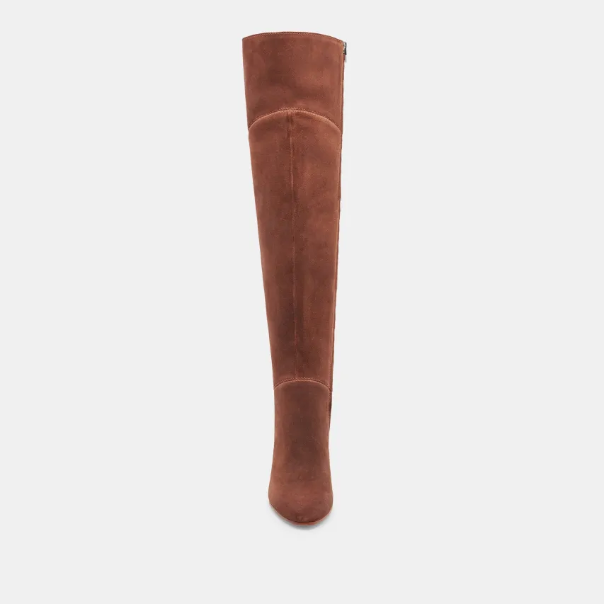 SURY WIDE CALF BOOTS DARK SADDLE SUEDE^Dolce Vita Best