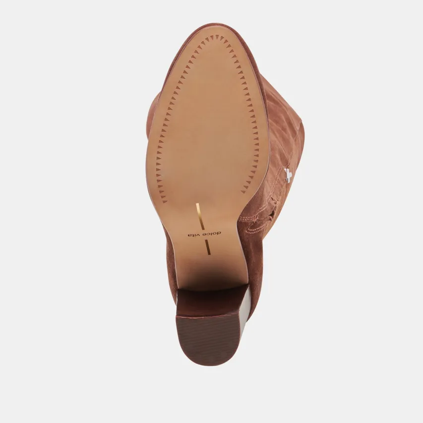 SURY WIDE CALF BOOTS DARK SADDLE SUEDE^Dolce Vita Best
