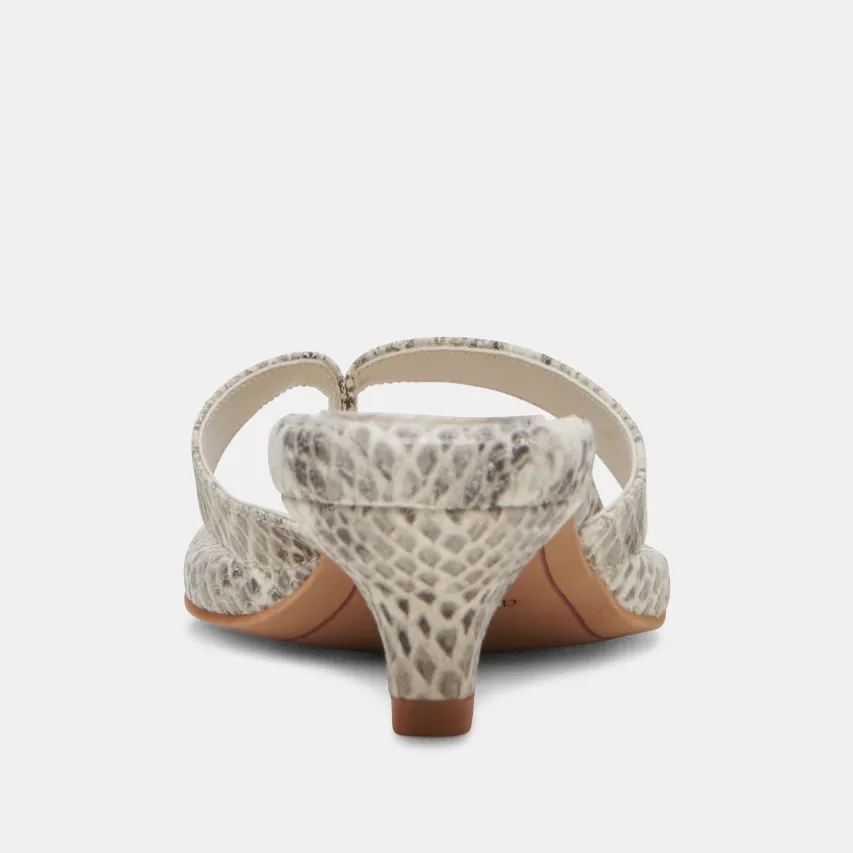TASIAH SANDALS GREY WHITE EMBOSSED LEATHER^Dolce Vita Hot