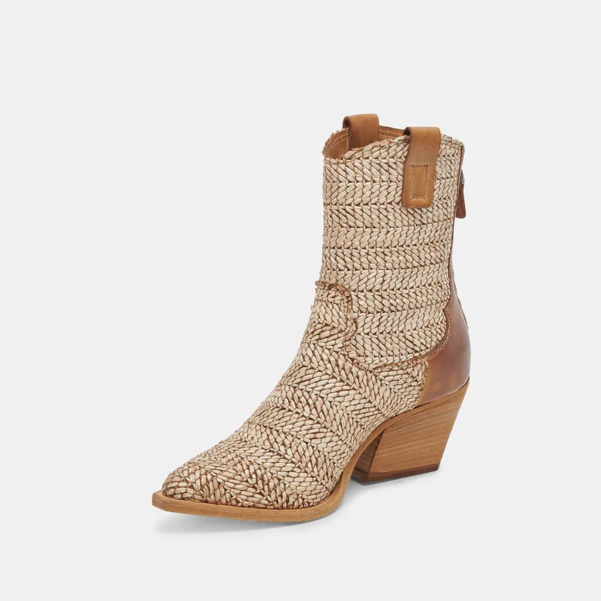 TEXIN BOOTIES BROWN MULTI RAFFIA^Dolce Vita New
