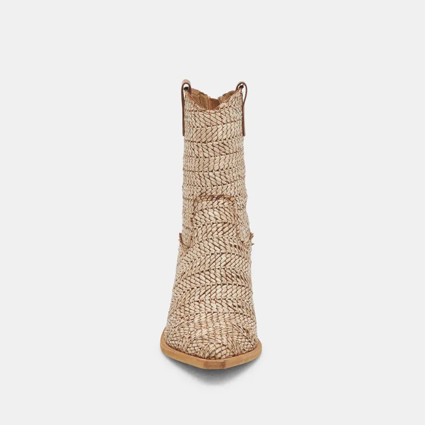 TEXIN BOOTIES BROWN MULTI RAFFIA^Dolce Vita New