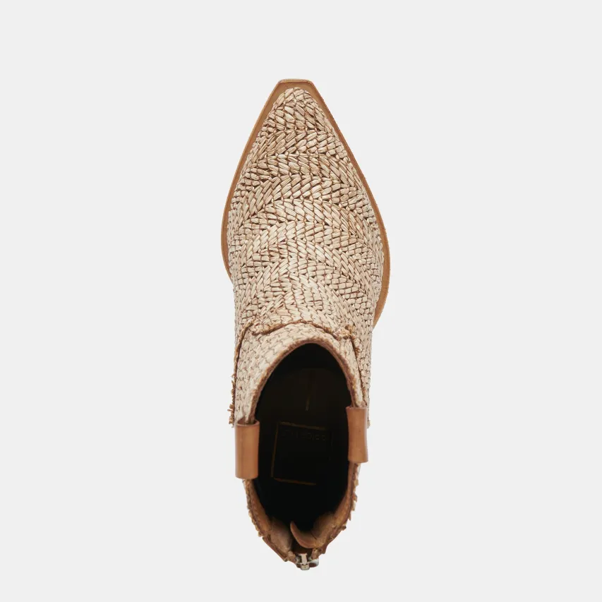 TEXIN BOOTIES BROWN MULTI RAFFIA^Dolce Vita New