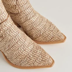 TEXIN BOOTIES BROWN MULTI RAFFIA^Dolce Vita New