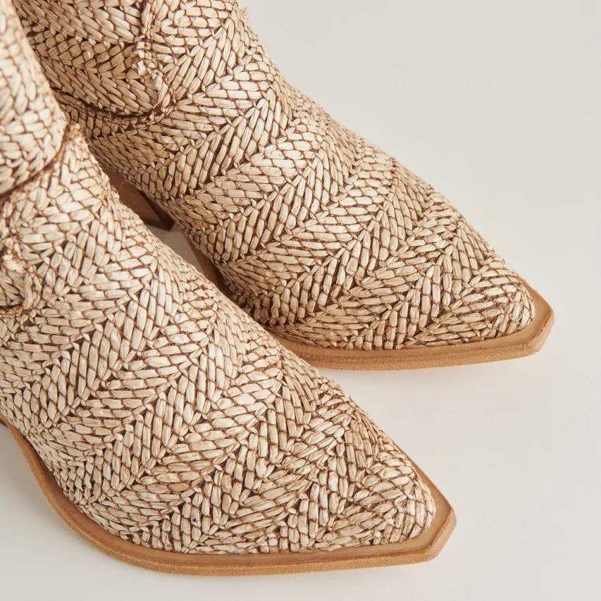 TEXIN BOOTIES BROWN MULTI RAFFIA^Dolce Vita New