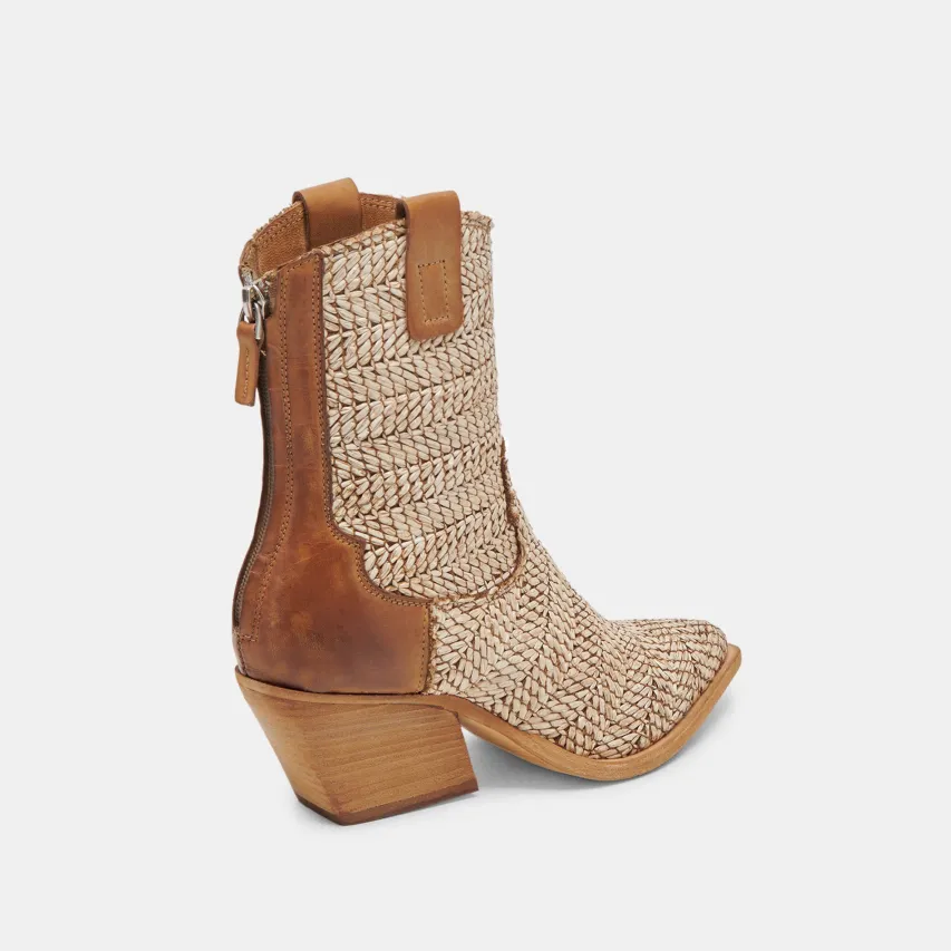 TEXIN BOOTIES BROWN MULTI RAFFIA^Dolce Vita New