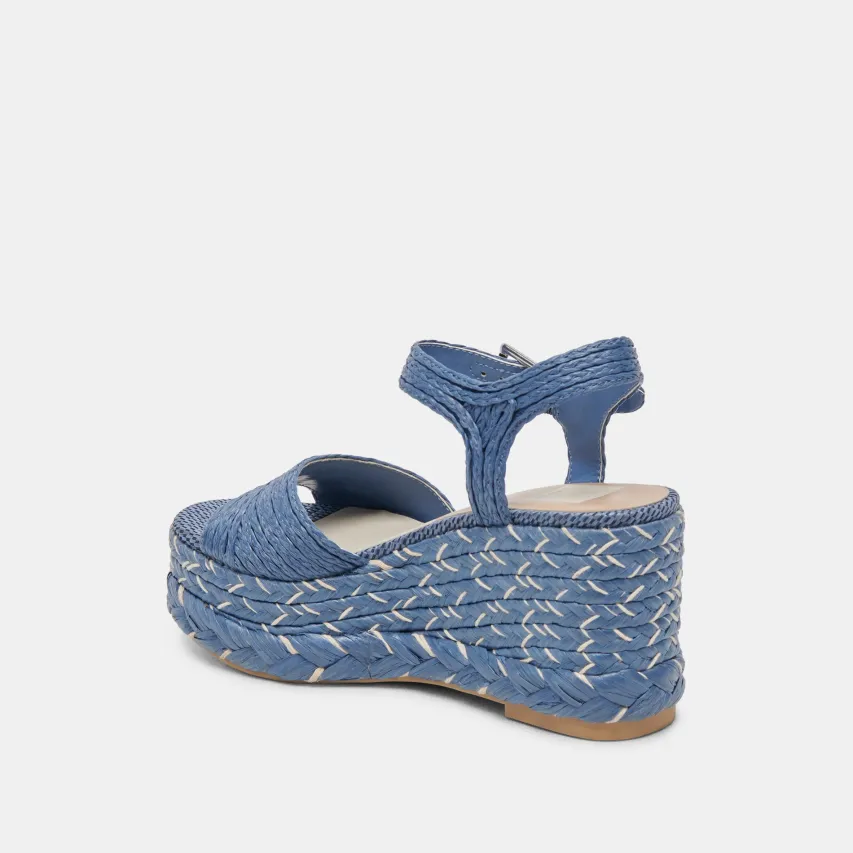 TIAGO WEDGES BLUE RAFFIA^Dolce Vita Hot