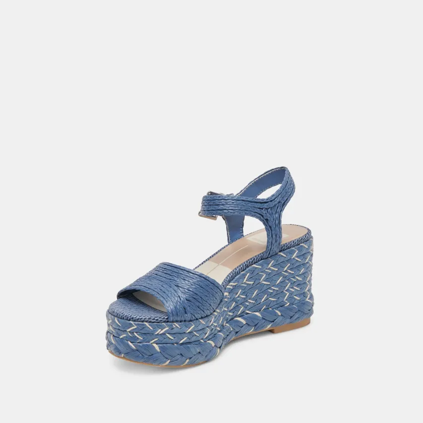 TIAGO WEDGES BLUE RAFFIA^Dolce Vita Hot