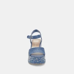 TIAGO WEDGES BLUE RAFFIA^Dolce Vita Hot