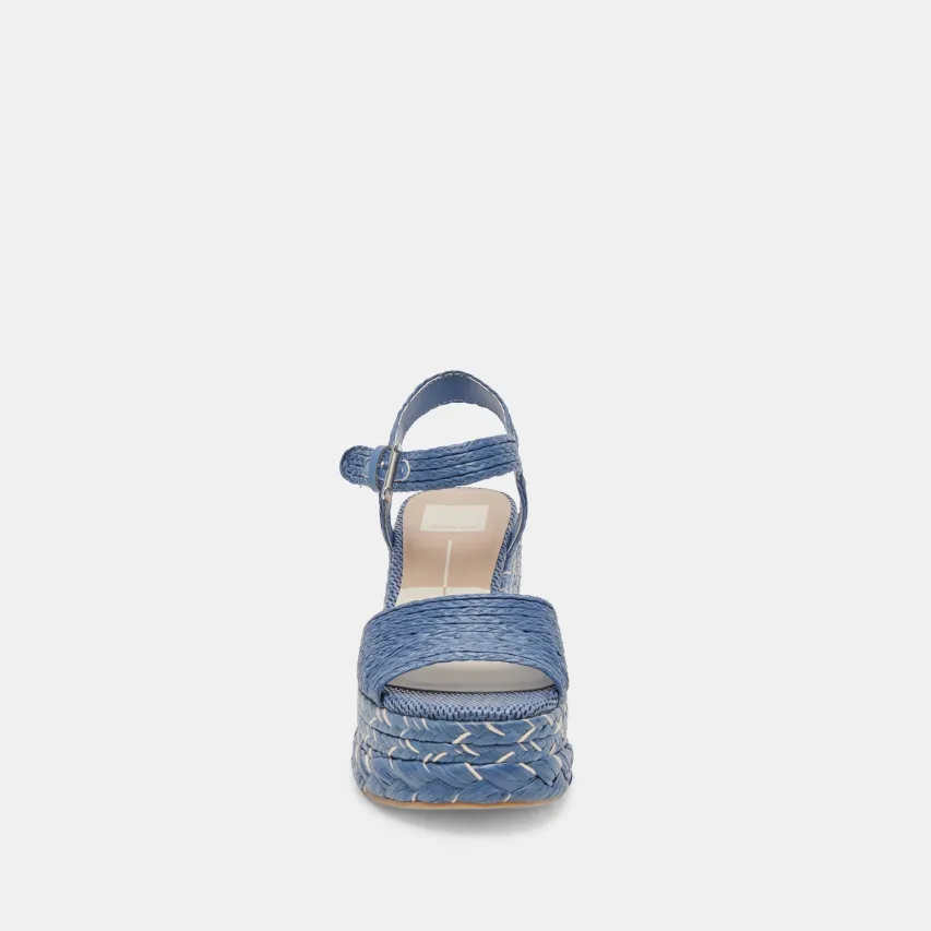 TIAGO WEDGES BLUE RAFFIA^Dolce Vita Hot