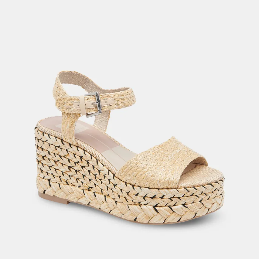 TIAGO WEDGES LT NATURAL RAFFIA^Dolce Vita Online