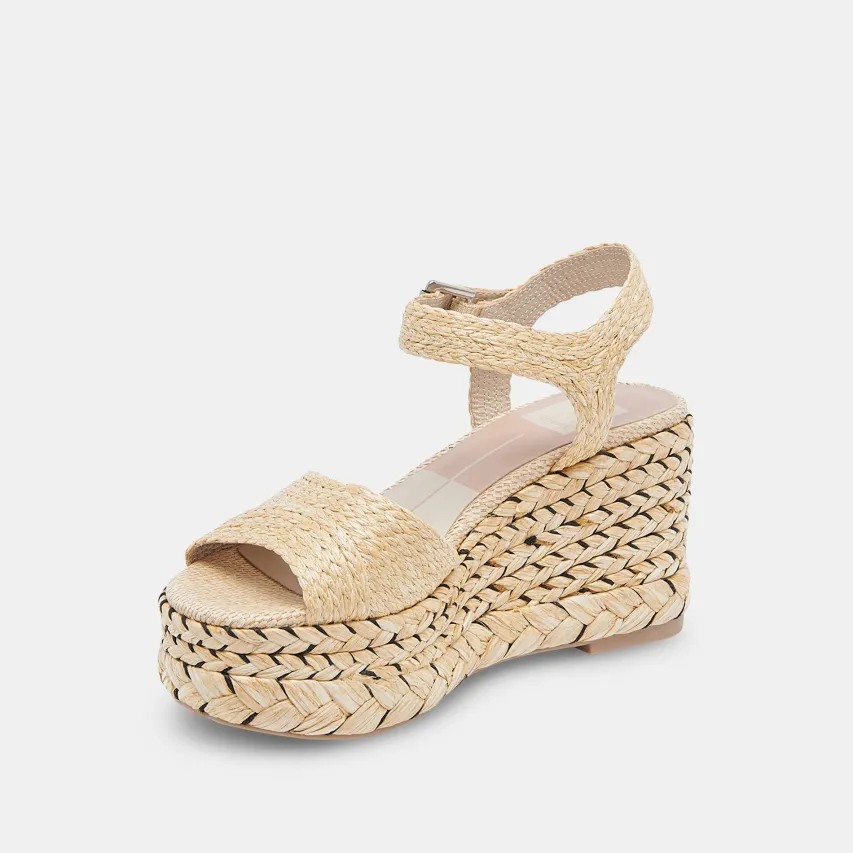 TIAGO WEDGES LT NATURAL RAFFIA^Dolce Vita Online