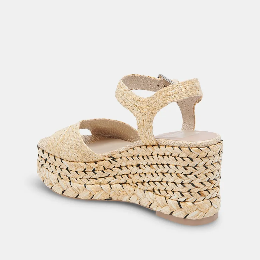 TIAGO WEDGES LT NATURAL RAFFIA^Dolce Vita Online