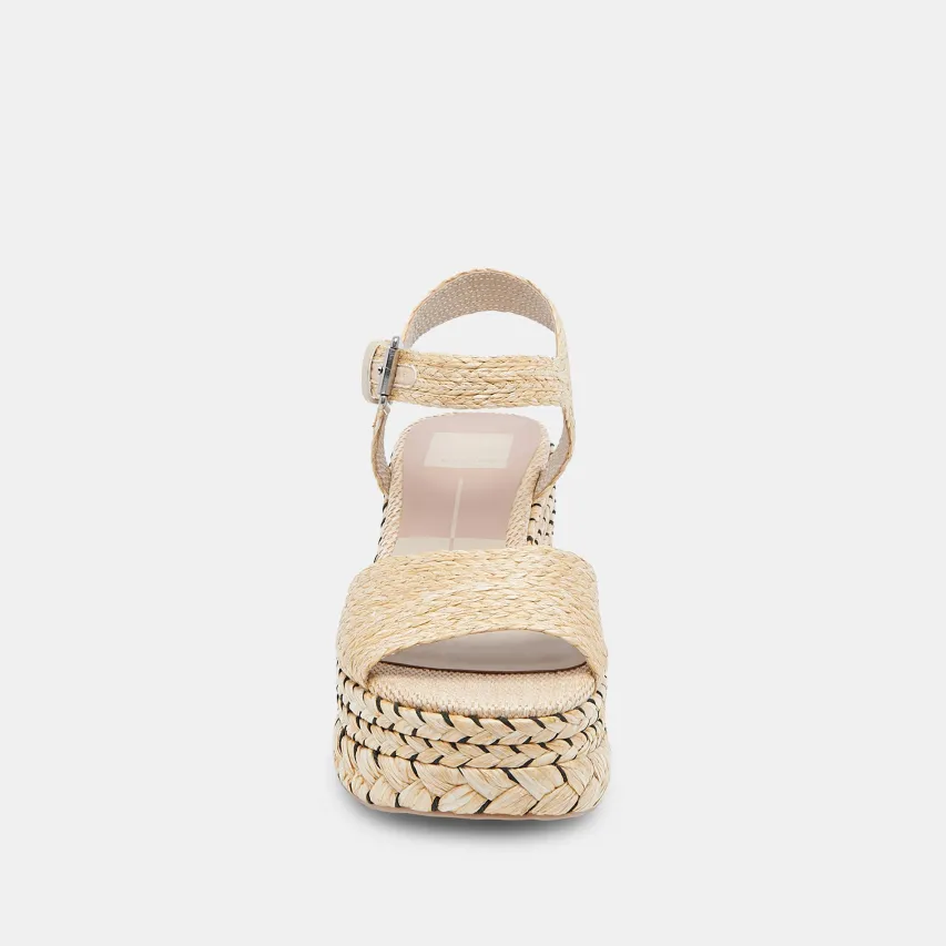 TIAGO WEDGES LT NATURAL RAFFIA^Dolce Vita Online