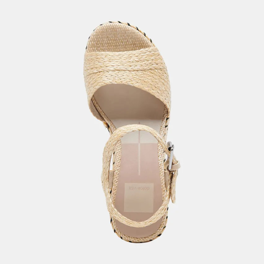 TIAGO WEDGES LT NATURAL RAFFIA^Dolce Vita Online