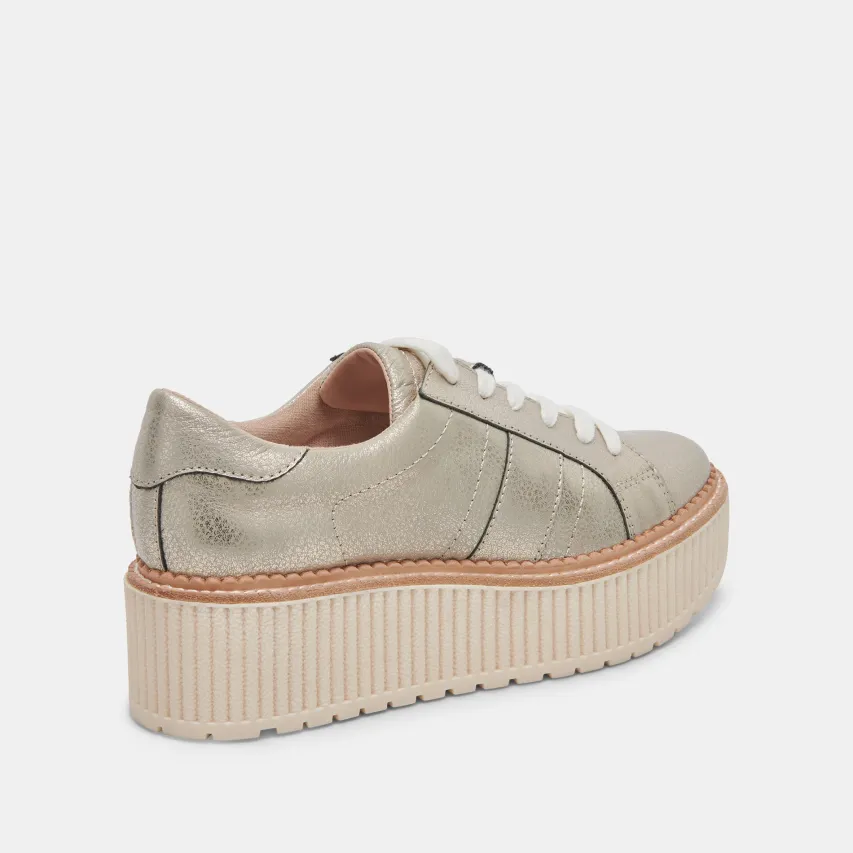 TIGER SNEAKERS LIGHT GOLD LEATHER^Dolce Vita Best