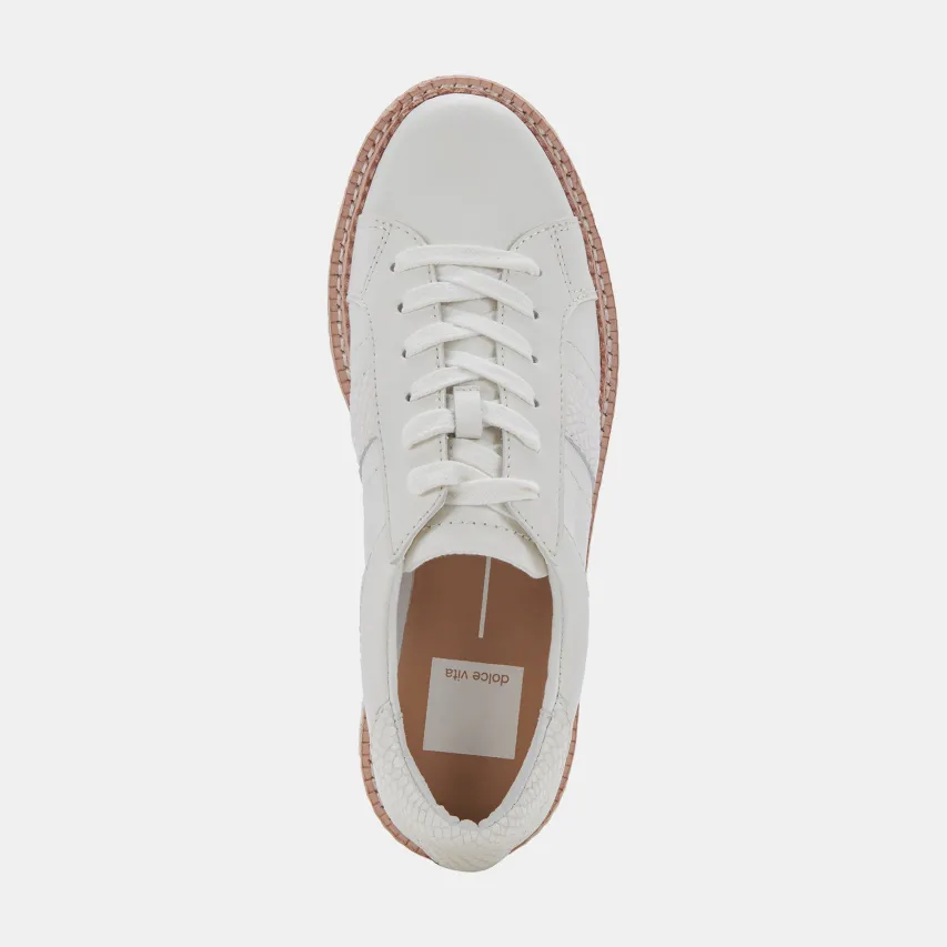 TIGER SNEAKERS WHITE LEATHER^Dolce Vita New
