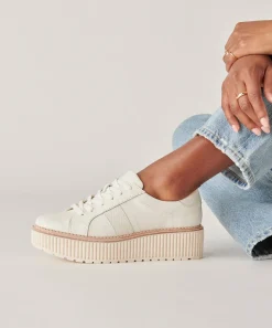 TIGER SNEAKERS WHITE LEATHER^Dolce Vita New