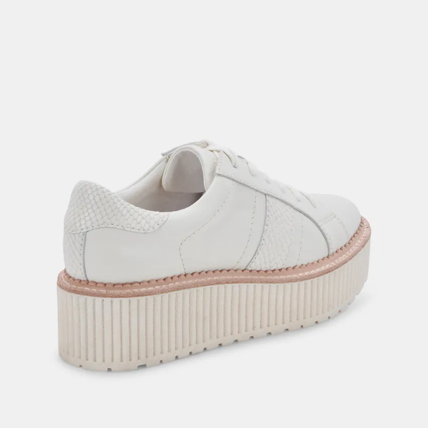 TIGER SNEAKERS WHITE LEATHER^Dolce Vita New