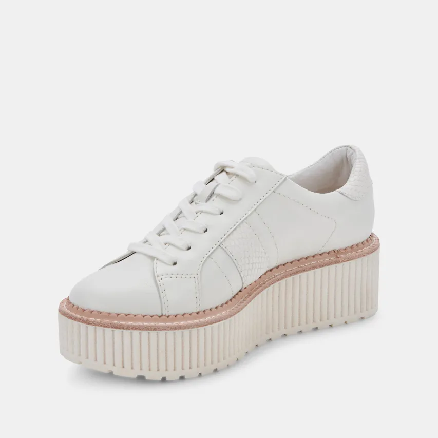 TIGER SNEAKERS WHITE LEATHER^Dolce Vita New