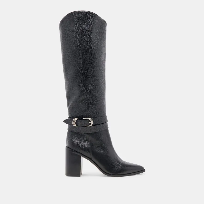 TYRONE WIDE CALF BOOTS BLACK LEATHER^Dolce Vita Discount