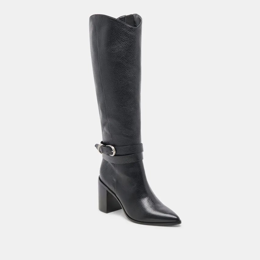 TYRONE WIDE CALF BOOTS BLACK LEATHER^Dolce Vita Discount