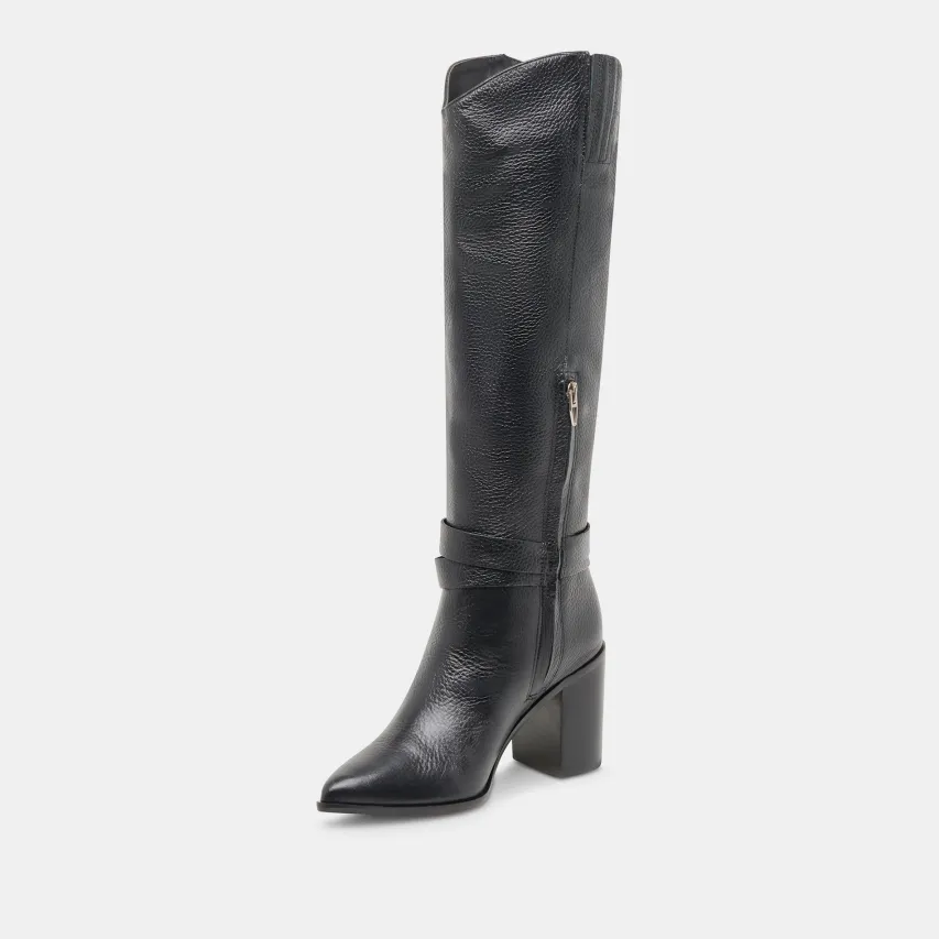 TYRONE WIDE CALF BOOTS BLACK LEATHER^Dolce Vita Discount