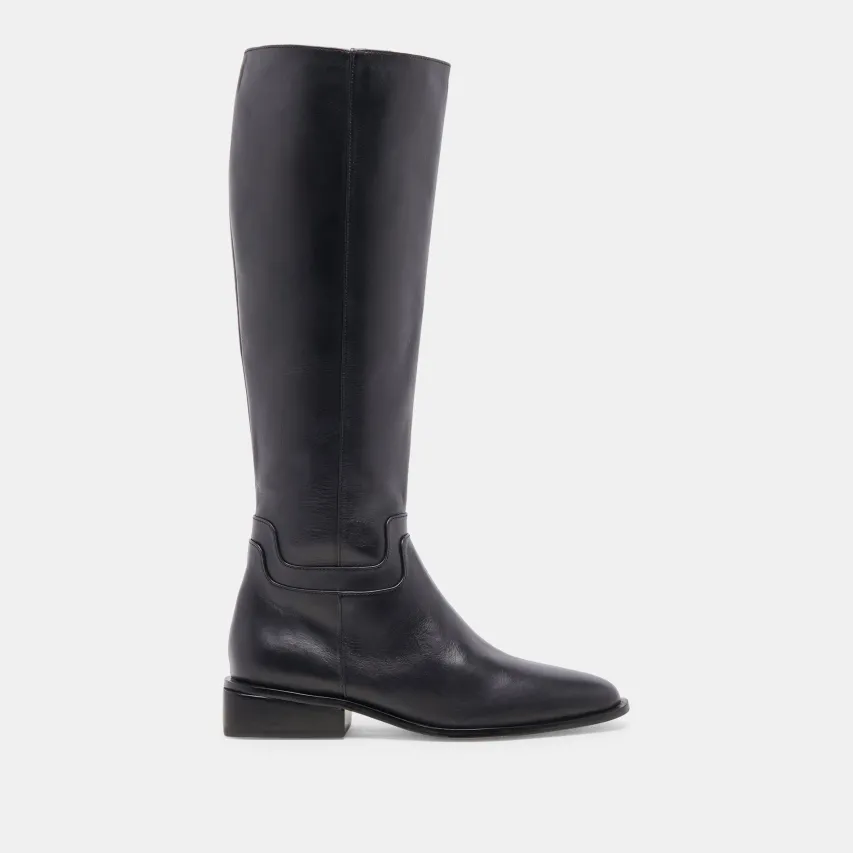 VERDI WIDE CALF BOOTS BLACK LEATHER^Dolce Vita Clearance
