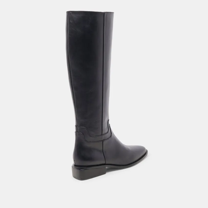 VERDI WIDE CALF BOOTS BLACK LEATHER^Dolce Vita Clearance