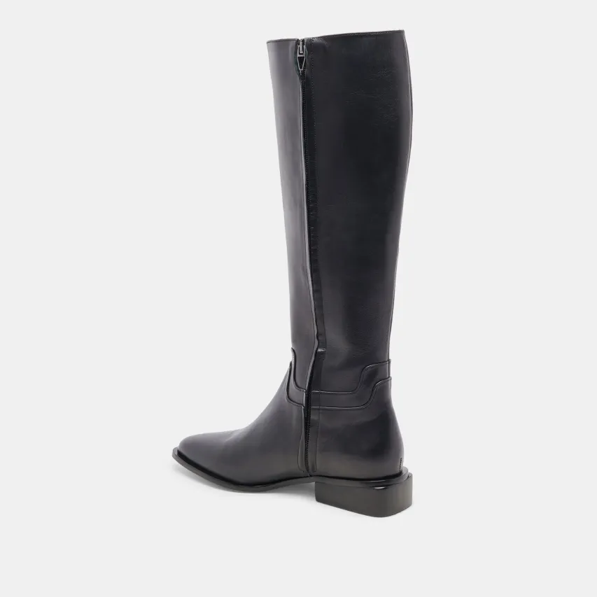 VERDI WIDE CALF BOOTS BLACK LEATHER^Dolce Vita Clearance