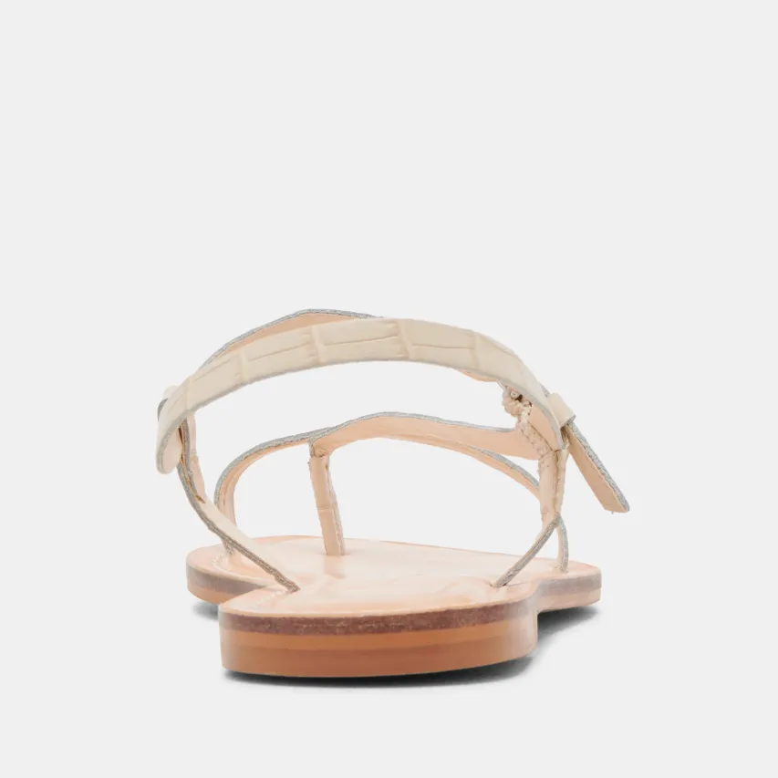 WANDRE SANDALS BONE EMBOSSED LEATHER^Dolce Vita Sale