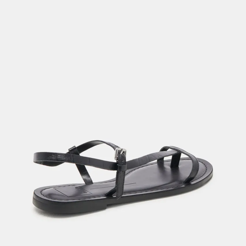 WANDRE SANDALS NOIR EMBOSSED LEATHER^Dolce Vita Outlet