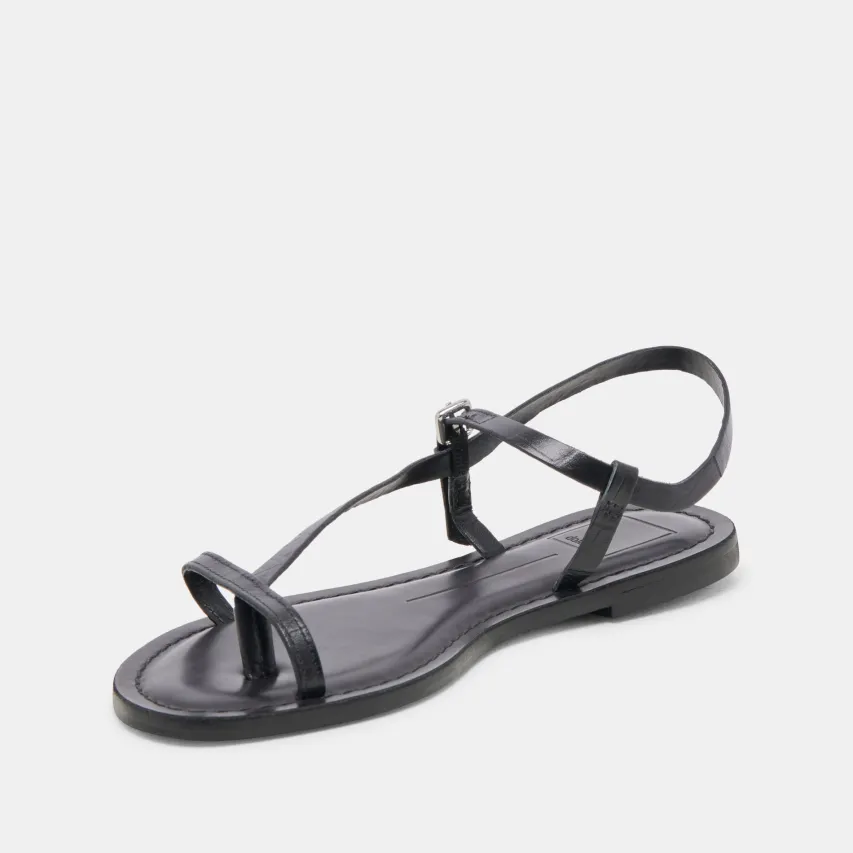 WANDRE SANDALS NOIR EMBOSSED LEATHER^Dolce Vita Outlet