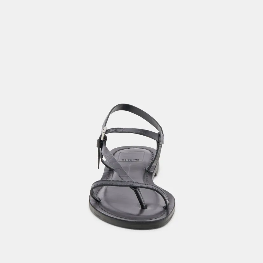 WANDRE SANDALS NOIR EMBOSSED LEATHER^Dolce Vita Outlet