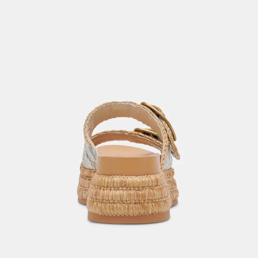 WANIKA SANDALS BLACK WHITE EMBOSSED LEATHER^Dolce Vita Online