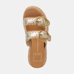 WANIKA SANDALS PLATINUM CRACKLED LEATHER^Dolce Vita New