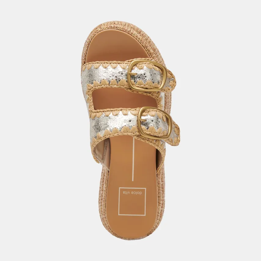 WANIKA SANDALS PLATINUM CRACKLED LEATHER^Dolce Vita New