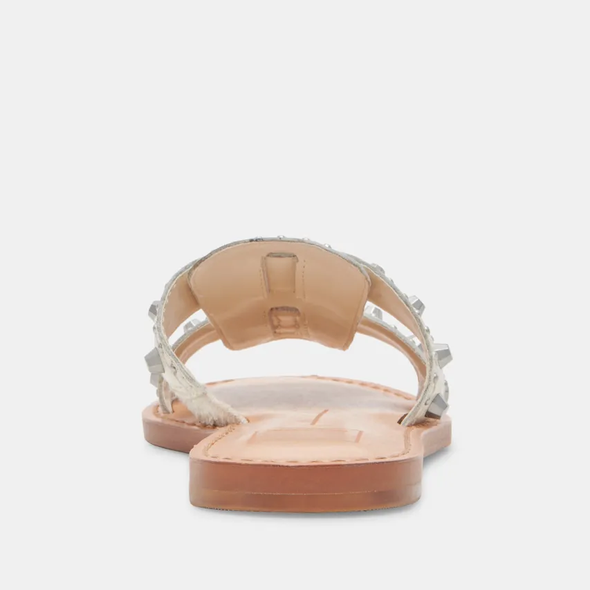 WESLA STUD SANDALS IVORY CRINKLE PATENT^Dolce Vita Online