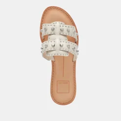 WESLA STUD SANDALS IVORY CRINKLE PATENT^Dolce Vita Online