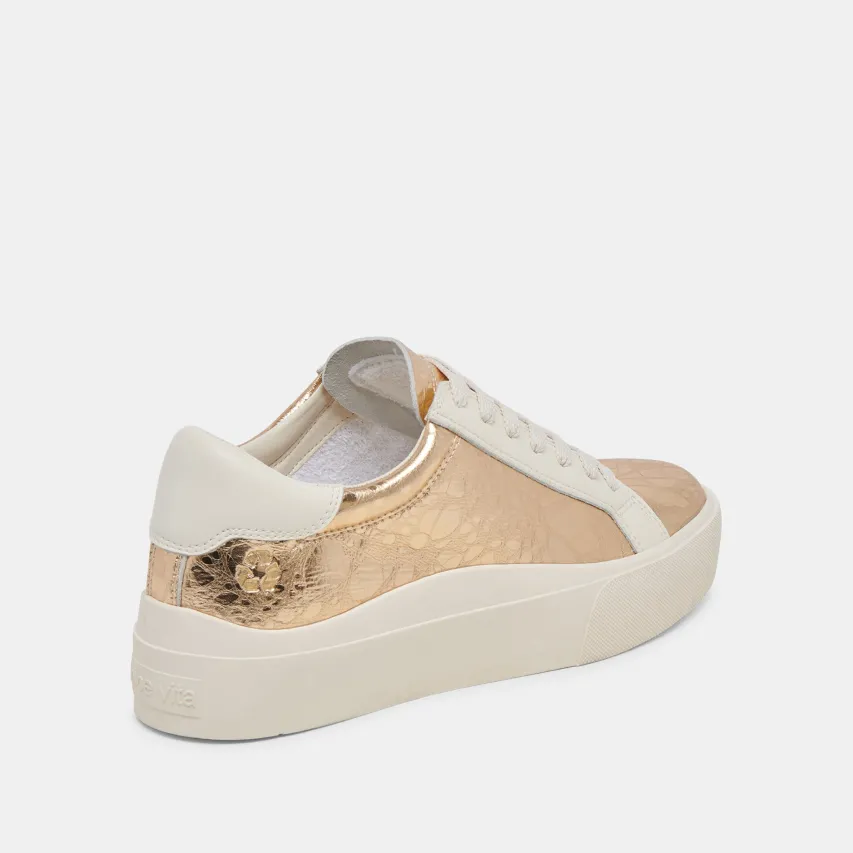ZAYN 360 SNEAKERS GOLD DISTRESSED LEATHER^Dolce Vita Fashion