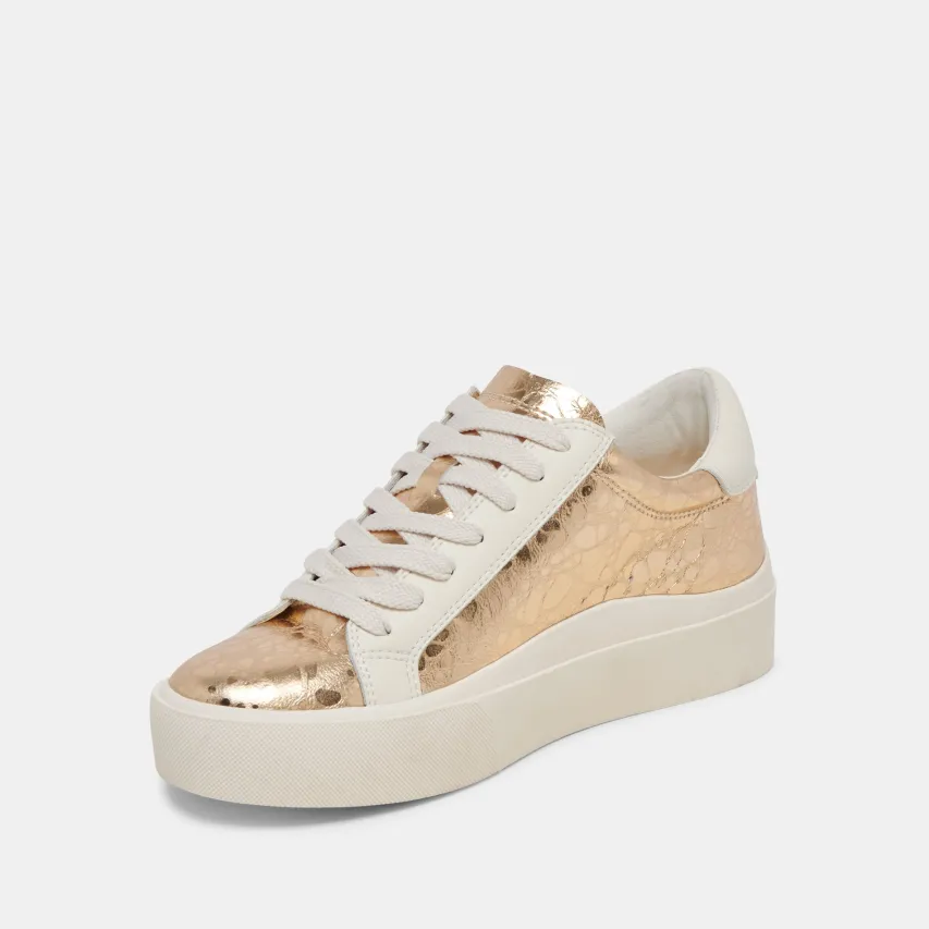 ZAYN 360 SNEAKERS GOLD DISTRESSED LEATHER^Dolce Vita Fashion